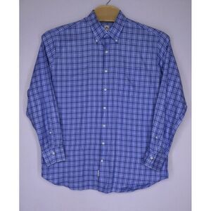 Peter Millar Long Sleeve Button Down Shirt Blue‎ Check Men's Size XL